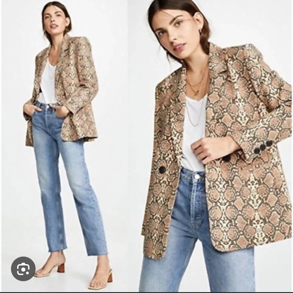 Anine Bing Madeline Blazer in Python, size M - Picture 8 of 10